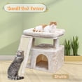 thumbnail image 5 of Small Cat Tree for Indoor Cats，Cat Tower with Scratching Post and Board，Cat House with Perch for Kitten,, 5 of 14