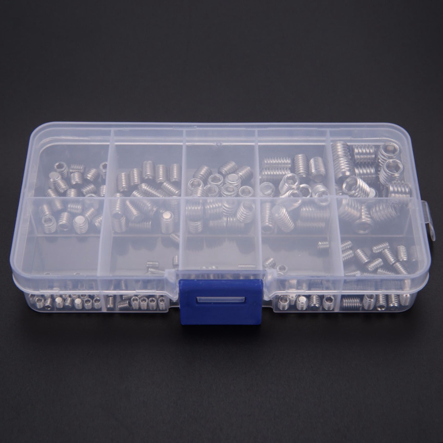 200 Pcs 304 Stainless Steel Grub Screws Hex Socket & 280 Pcs Spring Pin Tension Elastic Cylindrical Cotter Pins