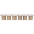 thumbnail image 3 of Meridian Furniture Pavilion Cream Boucle Fabric Bench, 3 of 8