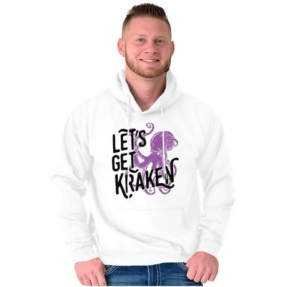 Lets Get Kraken Nautical Octopus Unisex Plus Fleece Graphic Hoodie Brisco Brands 2X