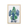 thumbnail image 1 of Animal Wall Art with Frame, Cartoon Crocodile Sporty Muscular Manly Alligator Villian Image Print, Printed Fabric Poster for Bathroom Living Room, 23" x 35", Jade Green Blue, by Ambesonne, 1 of 2