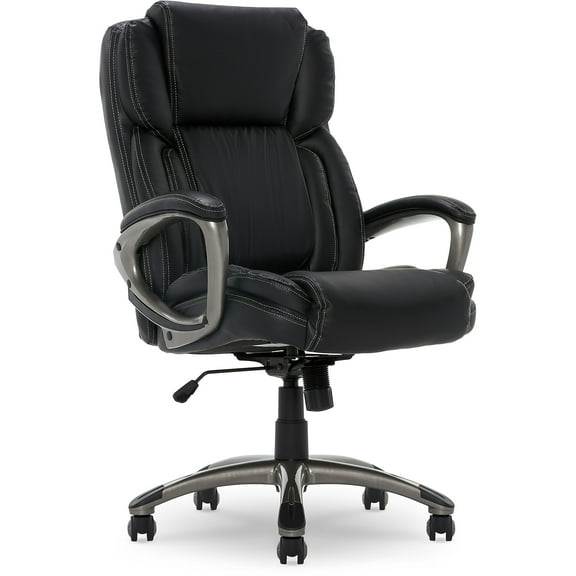 Serta Works Bonded Leather Executive Office Chair Midnight Black (43520A) 43520AOSS