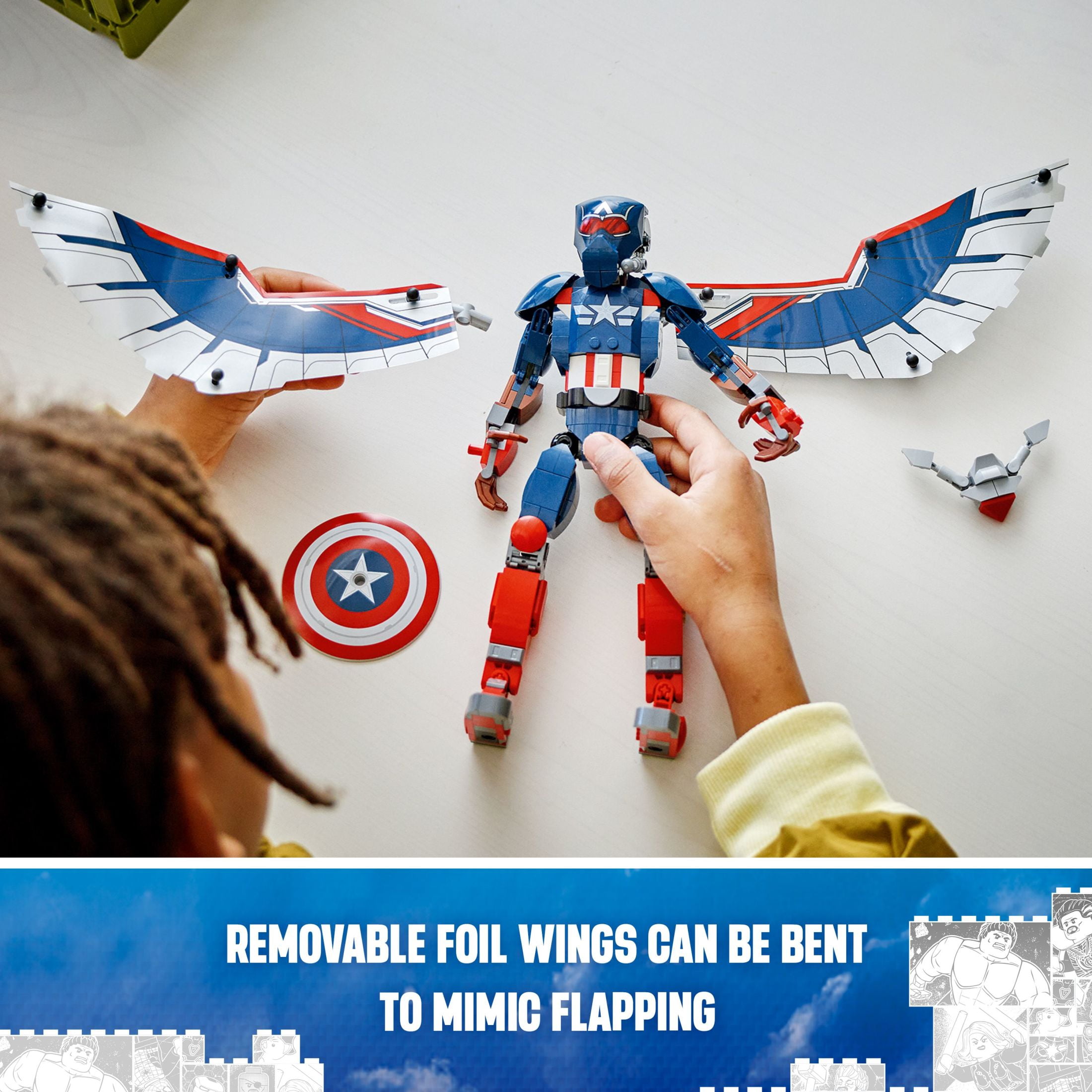 LEGO Marvel New Captain America Construction Figure - Buildable Action Figure - Birthday Gift for Boys and Girls Ages 8+ - Avengers Super Heroes Toy for Kids - 76296