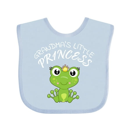 

Inktastic Grandma s Little Princess- cute frog Gift Baby Girl Bib