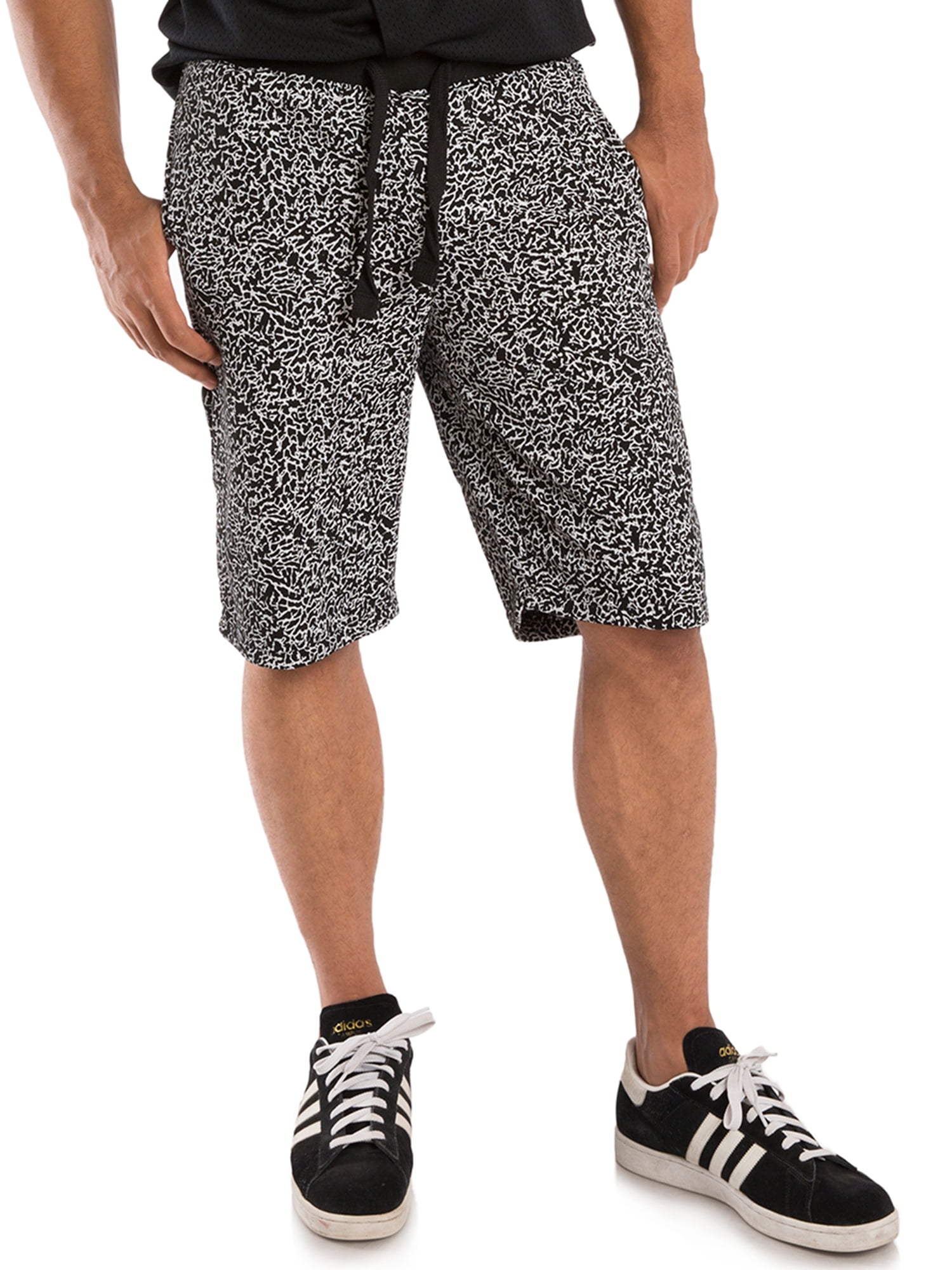 Vibes Men's Capri Jogger Shorts All Over Print Elastic Waist & Bottom ...