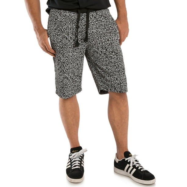 vibes - vibes gold label men's fleece black white elephone skin printed shorts 13