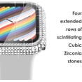 thumbnail image 4 of Compatible with Apple Watch Case with Screen Protector for Apple Watch Series 6/5/4/3/2/1, Bling Case Diamond Tempered Glass Protective Cover (Silver, 42mm), 4 of 9