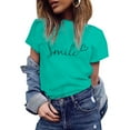 thumbnail image 2 of Pimfylm Oversized Tshirts for Women, Womens T Shirts Short Sleeve Striped Color Block Leopard Casual Tops(Green,M), 2 of 6