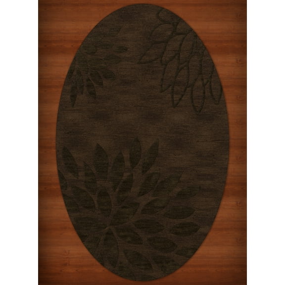 Dalyn Dover Area Rug DV17 Dv17 Fudge Floral Leaves 4' x 6' Oval