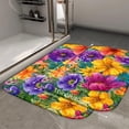 thumbnail image 2 of 1pc Colorful Flowers Absorbent Non-Slip Bathroom Thickened Flannel Rug Decor,Soft,Quick Drying,Suitable For Indoor/outdoor Use,Bathrooms,Bedrooms,Kitchens,Terrace,Laundry Rooms,16"x24", 2 of 9