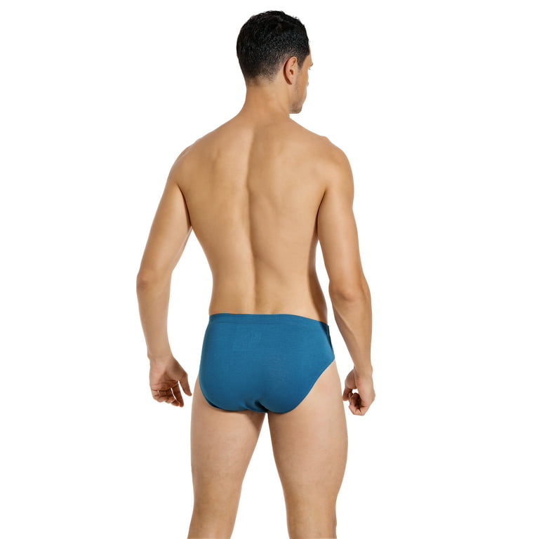 INNERSY Men's Underwear Briefs Soft Comfy Underwear Pack of 4 (L,  Black/Blue/Barely White/Dark Indigo)