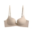 thumbnail image 3 of GPOECD Bras for Women T Shirt Bra with Push Up Padded Bralette Without Underwire Seamless Comfortable Soft Cup Wireless Bras for Women,Beige,75AB, 3 of 8