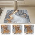 thumbnail image 6 of Wobogo Gray Gilt Patterns Dish Drying Mats Diatomaceous Earth Super Absorbent Non-slip Rubber Sole 23.6×19.7in, 6 of 11