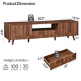 thumbnail image 2 of MIYZEAL 62.2" Walnut TV Stand with Storage, Mid-Century Fluted Entertainment Center with Drawer & Cabinets, Media Console for TVs up to 70", Living Room, 2 of 10