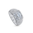 thumbnail image 6 of White Cubic Zirconia Wedding Band Ring For Men's In 14k White Gold Over Sterling Silver, 6 of 8