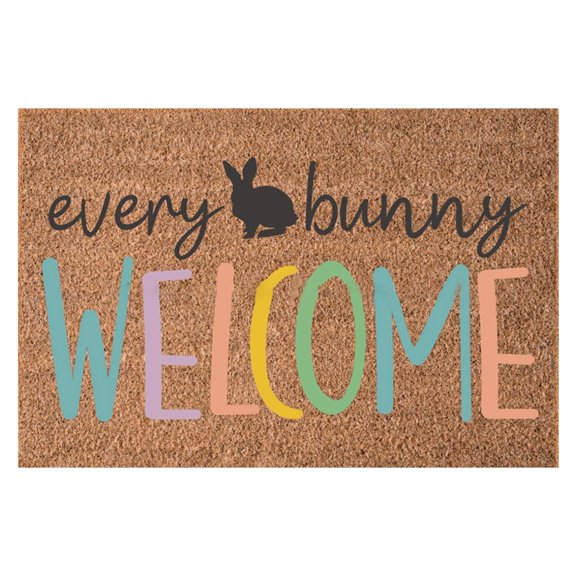23.62" x 15.75" Easter Doormat Outdoor Rug Bunny Rabbits Welcome Door Mat Easter Mat for Outdoor Front Porch Entryway Decor - (A)