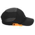 thumbnail image 2 of Chapeau de Protection, Chapeau Rigide à Mailles Ajustables pour le Travail Noir avec Bord Orange, 2 of 8