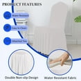 thumbnail image 5 of Nkmbld Chair Covers with Skirt, Elastic Dining Chair Slipcovers Removable Washable Parson Chair Protector Cover for Kitchen Wedding Party, White, 5 of 8