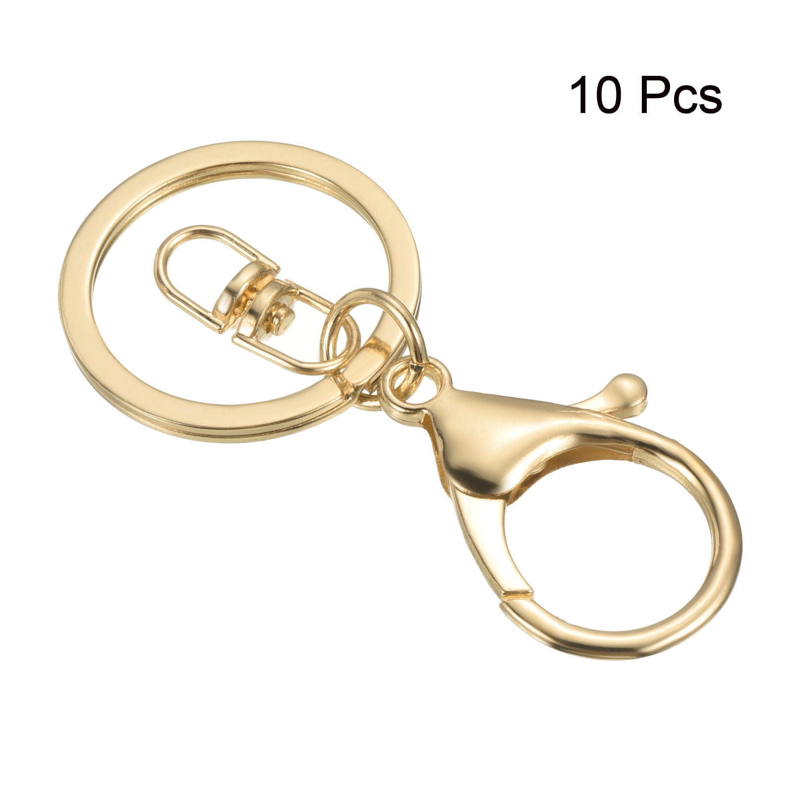 YEUHTLL 10 Pcs Gold/Silver Keychain Hooks with Key Rings Keychain