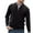 black, variant on ZKCCNUK Men's Basic Cotton Long-sleeved Lapel Casual Zipper Sweater