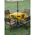 thumbnail image 4 of Outdoor Tablecloth with Umbrella Hole for Patio/Picnic/Party/Camping, Spring Sunflowers Waterproof Table Cloth Square Cover Washable, Yellow White Plaid Farmhouse Rustic (54"x 54"), 4 of 8