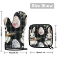 thumbnail image 2 of Easter Bunny Eggs Oven Mitts and Pot Holders Set of 2, Buffalo Check Heat Resistant Oven Mitts Kitchen Oven Glove for Cooking, Baking, 2 of 6