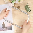 thumbnail image 3 of 6 inch Aluminium Purse Flex Frames Metal Purse Frame Handle Kiss Clasp Purse Frame Coin Handbag Hinges for DIY, 3 of 9