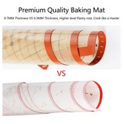 Silicone Pastry Mat with Measurements, RUK Large Thick Non Stick Silicone Baking Fondant Mat Counter Mat, Dough Rolling Mat Pie Crust, Pizza and Cookies, Premium Kneading Mat (16 x 26Inch)
