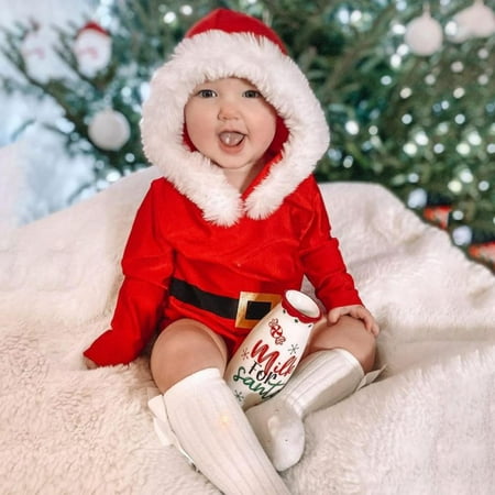 

SYNPOS 0-24M Unisex Baby 1 Piece Warm Christmas Long Sleeve Romper Pajama