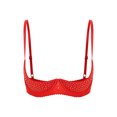 thumbnail image 1 of iiniim Women's Underwire Shelf Bra Sparkle Rhinestone Push Up Padded Balconette Bra Tops Red XL, 1 of 5