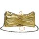 thumbnail image 1 of Bolso Hobo para mujer, Bolso de hombro plisado con cadena, Bolso femenino con cordón (dorado), 1 of 9