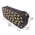 thumbnail image 3 of Picia Cat Skulls and Flowers Pattern Large Capacity PU Leather Pencil Case Organizer Pen Marker Holder Double Zipper Storage Bag Big Pencil Pouch for College Office, 3 of 6