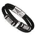 thumbnail image 1 of Pulsera Piel Para Hombre De Cuero Con Hebilla Magnética Xtellar negro, 1 of 4