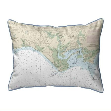 Betsy Drake ZP12374MK 20 x 24 in. Madison Reef to Kelsey Point, CT Nautical Map Extra Large Zippered Indoor & Outdoor Pillow