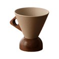 thumbnail image 2 of CoudarTitie Cone Shape Coffee Cup Ceramic Tea Cup, Drinking Mug with Handle, Base Cone Shape L Bead base, 2 of 9