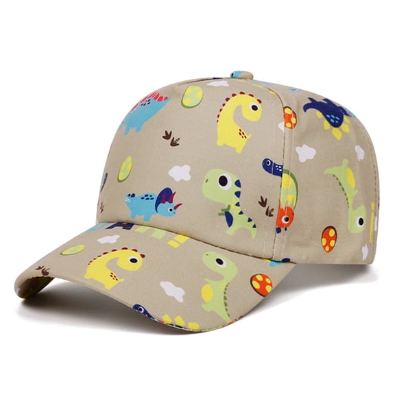 CYRBOKO Cotton, Adjustable Breathable Cotton Soft Top Baseball Hats for Kids Khaki Size 2-6 T