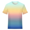 thumbnail image 3 of B91xZ Womens Été Base Tops Imprimer Mi-Longue Manches Courtes Col Rond T-Shirt Tops, Rose, 3 of 3