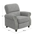 thumbnail image 5 of ProLounger Bustle-Back Pushback Recliner with Nailheads in Grey Chenille, 5 of 10