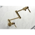 thumbnail image 4 of Kingston Brass KS4107DL Concord Two-Handle 1-Hole Wall Mount Pot Filler Faucet in Brushed Brass, 4 of 8