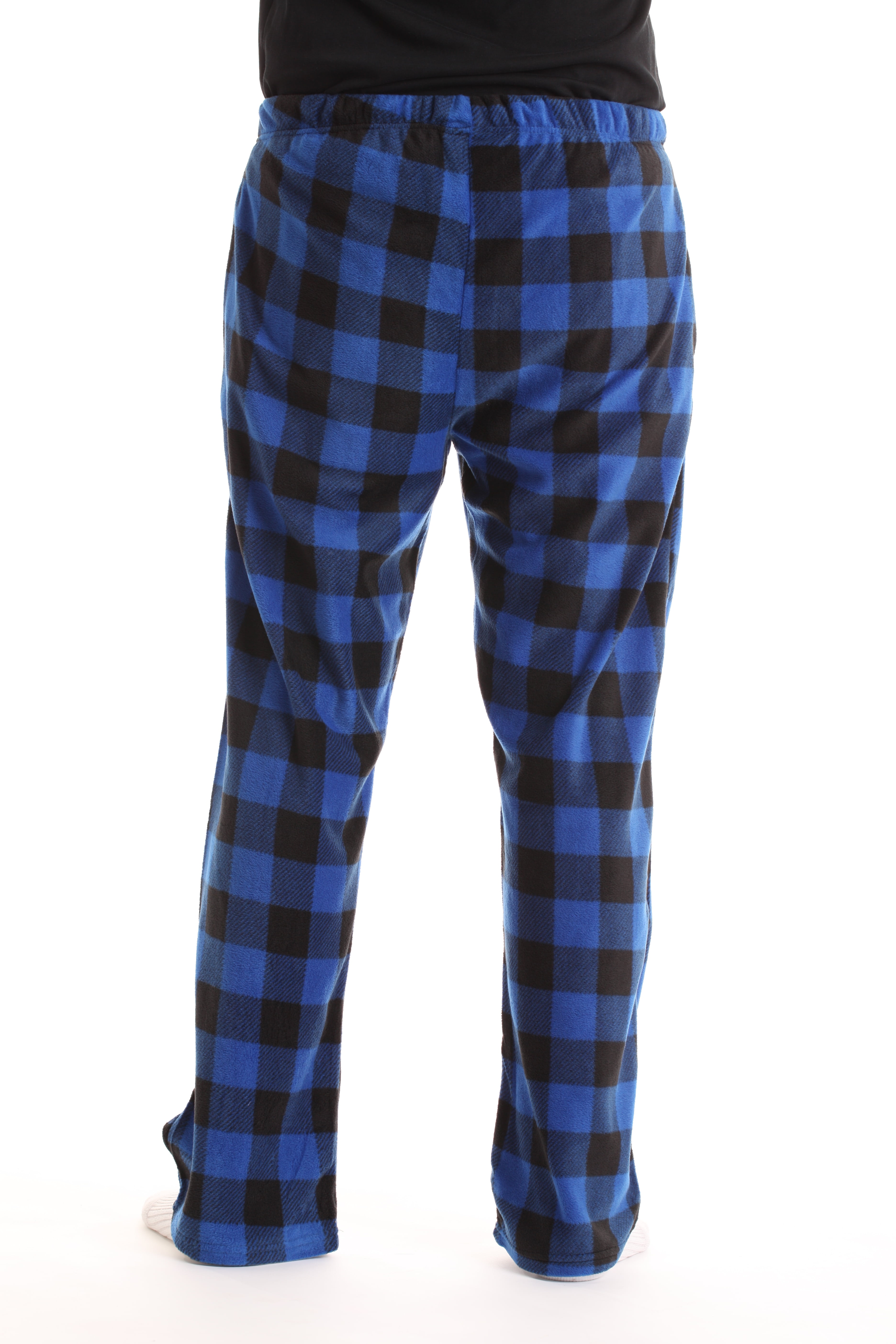 #followme Microfleece Men’s Buffalo Plaid Pajama Pants with Pockets (Blue  Buffalo Plaid, Large)