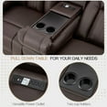 thumbnail image 2 of AECOJOY Reclining Sofa with Console&Bluetooth Speakers, Manual RV Recliner Couch with USB Ports&4 Cup Holders, 2 Side Pockets Recliners on Clearance Home Theater Seating, Fuax Leather, Brown, 2 of 8