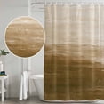 thumbnail image 4 of Polyester Fabric Brown Ombre Shower Curtain, Modern Abstract Art Ocean Oil Painting Waterproof Bathtub Curtain Bathroom Decor Set with Hooks 54 x 78 Inches, 4 of 6