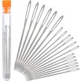 thumbnail image 1 of Large-Eye Needles Steel Yarn Knitting Needles Sewing Needles Darning Needle, 9 Pieces (Pointed), 1 of 7