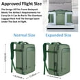 thumbnail image 2 of Vancropak Expandable Travel Backpack, 40L Airlined Approved Carry on Luggage Bag with 3 Packing Cubes for Men Women, Green, 2 of 7