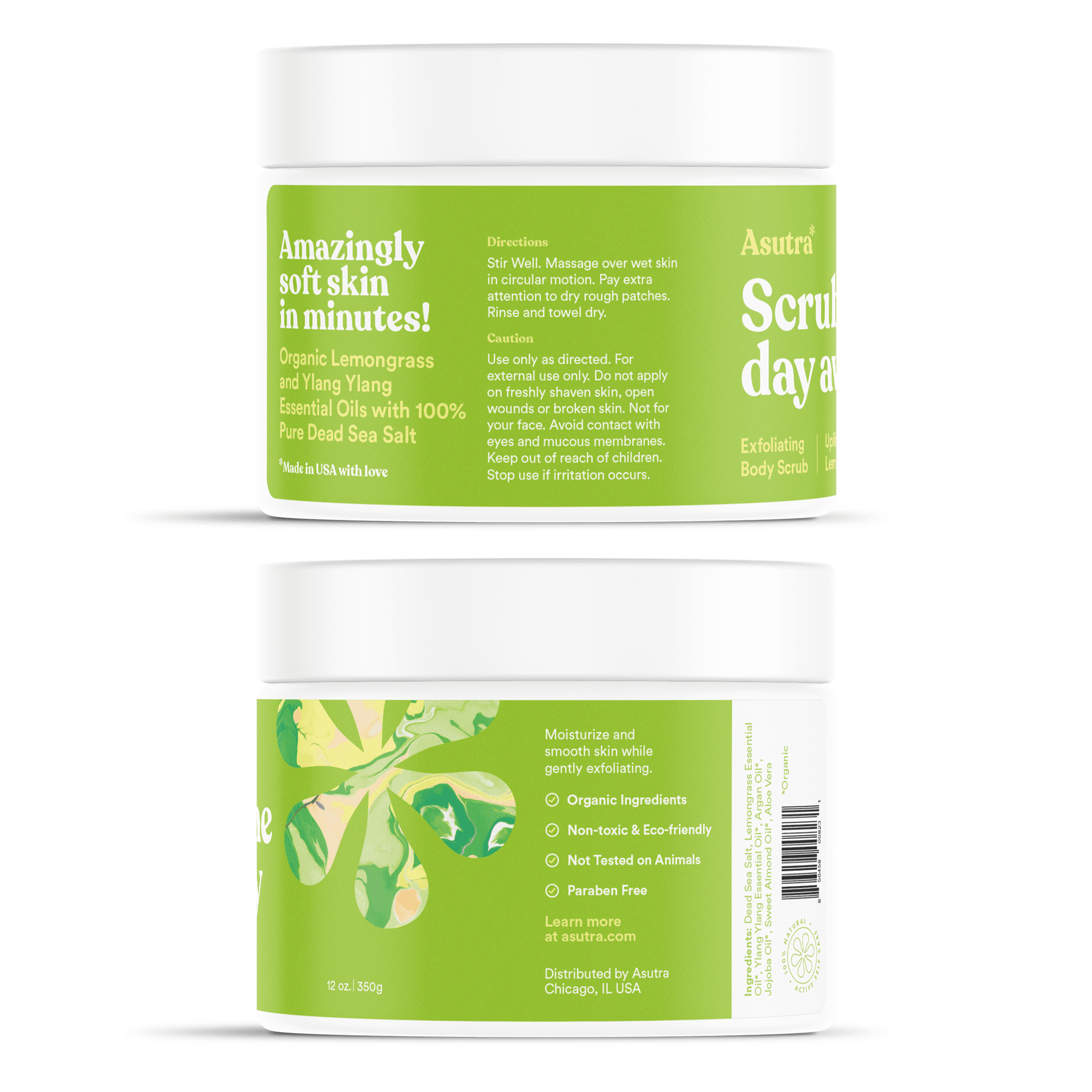 asutra organic exfoliating and moisturizing dead sea salt body scrub