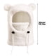 thumbnail image 2 of Gorro con capucha de invierno para niños, bufanda y cubrebocas, pasamontañas forrado de forro polar con protección auditiva, tocado de punto cálido con cordones para niños y niñas, 2 of 2