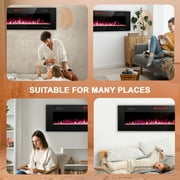 Electactic 60” Indoor Electric Fireplace Ultra Thin Fireplace, Wall Mounted Recessed Fireplace with Multiple Colors