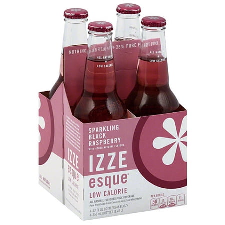 IZZE Esque Sparkling Black Raspberry Flavored Juice Beverage  48 fl oz  (Pack of 6)