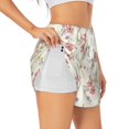 thumbnail image 2 of Bixox Women's Floral pattern 2 in 1 Running Shorts - Lightweight Athletic Workout Gym Yoga Shorts Liner with Pockets - XX-Large, 2 of 7