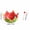 Red, variant on COM1950s Watermelon Shaped Ceramic Fruit Bowl, Decorative Serving Bowl for Living Room Kitchen, Cute Candy Dish Centerpiece, Large Capacity Fruit Holder